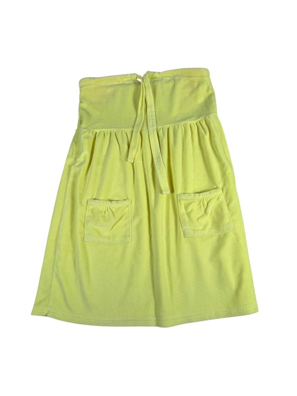 VTG Capelli New York Terrycloth Cover-Up Strapless Dress L Drawstring & Pockets